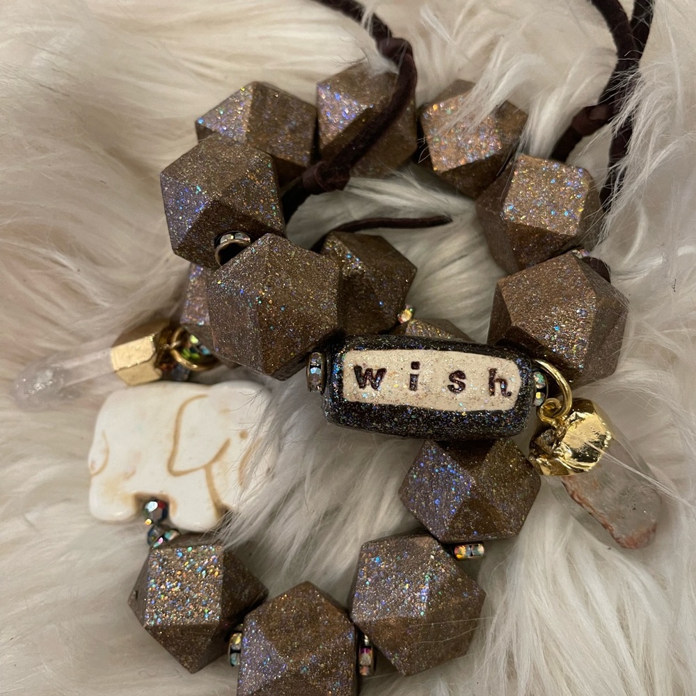 Gorgeous all handmade beaded wooden bracelet